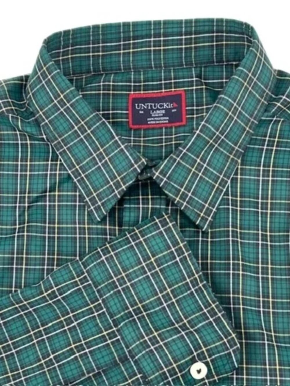 Untuckit Norante Performance Shirt Size Large Plaid Button Up Long Sleeve Shirt